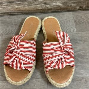 Striped Red and White Women's Sandals